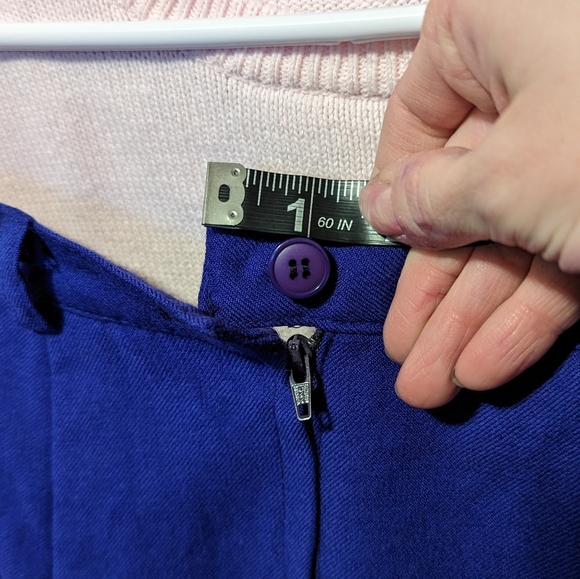 Vintage Louben blue wool pleated skirt - Picture 10 of 10